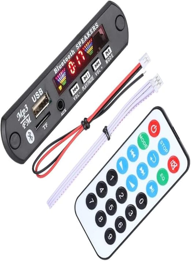 Bluetooth Decode Board, Wireless Bluetooth 5.0 MP3/WMA/WAV/FLAC/APE Decoder Board Module with Remote Control, Support USB, SD Card, FM,Switching, Hand-free Calling